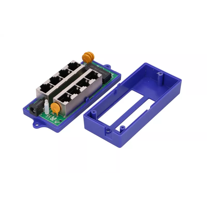 PoE-injektor Extralink Gigabit 4-pordiline, 4x 1000 Mb/s RJ45, 48 V, sinine/must