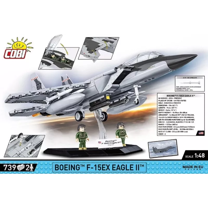 Cobi ehitusklotside Boeing F-15EX Eagle II mudelikomplekt COIB-5900, kogumisväärne mõõtkavas ehituskomplekt