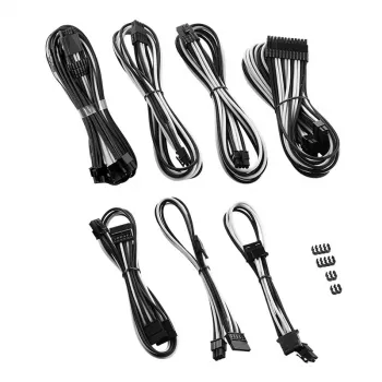 CableMod C-Series PRO ModMesh 12VHPWR kaabel Kit for Corsair RM, RMi, RMx (Must Label) - must/valge