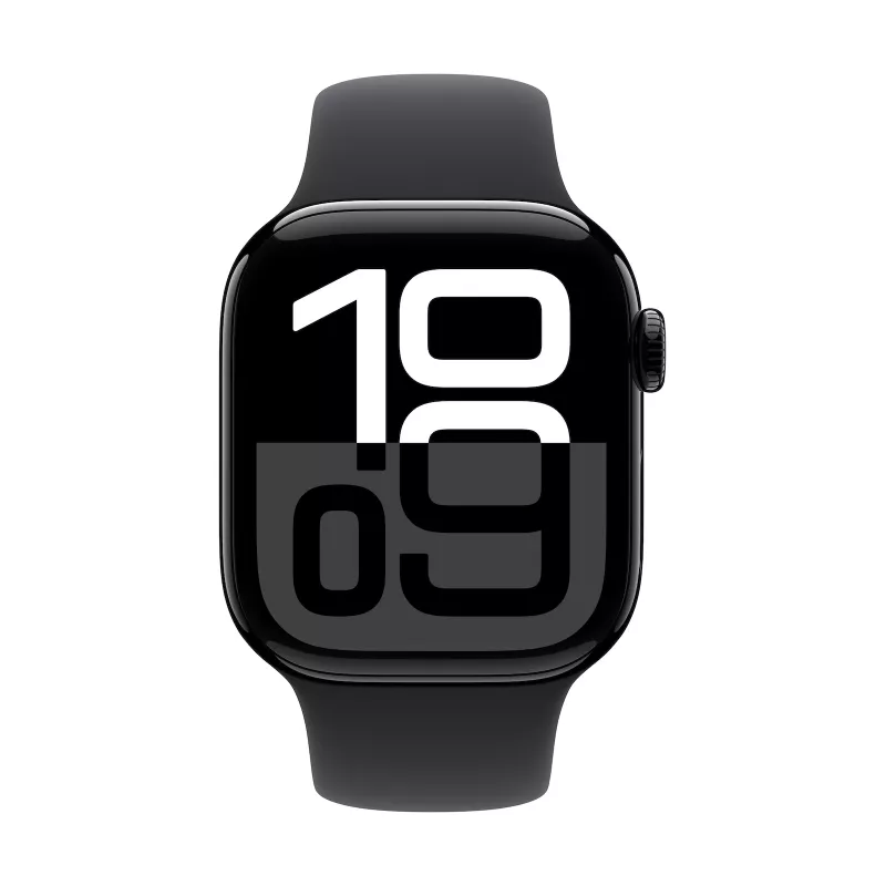 Watch Series 10 GPS + Cellular 42 mm Jet Black alumiiniumkorpus musta spordirihmaga - M/L