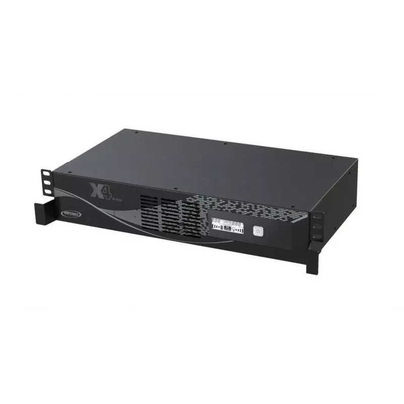 Rackmount UPS Infosec X4 2000 RM Plus 2 kVA / 1200 W, 10 tüüpi F pistikupesa, LCD, liin-interaktiivne