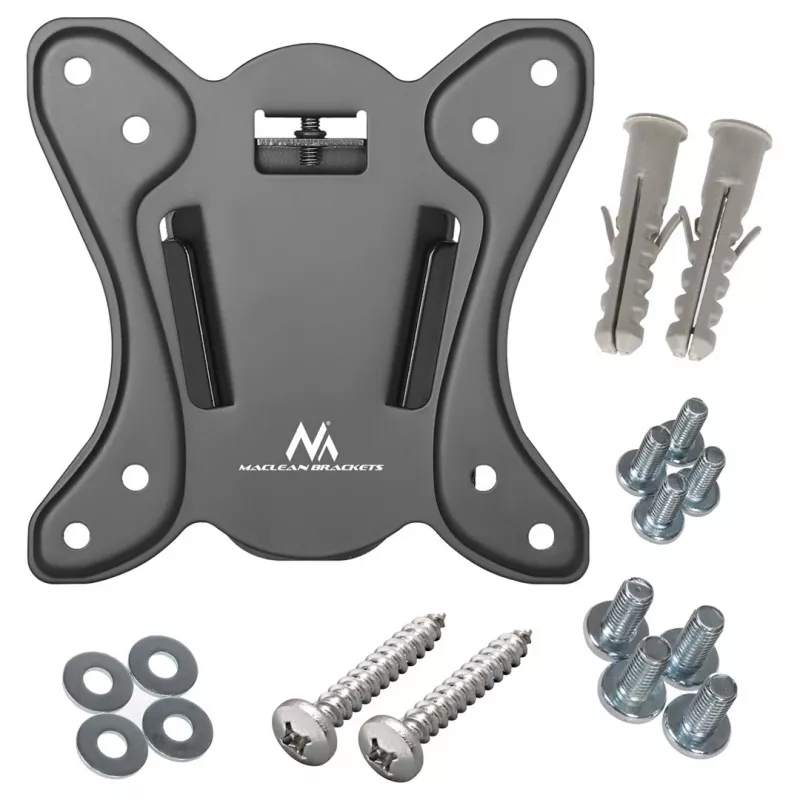 TV seinakinnitus MACLEAN MC-715A 13–27-tollistele teleritele, VESA kuni 100x100 mm, max koormus 25 kg, must