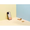 Kaitsev telefoniümbris Man and Wood iPhone 12 mini jaoks — roosa lill mustal