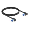 Võrgukaabel DeLOCK RJ45 Cat.6A S/FTP nurga all 1 m must