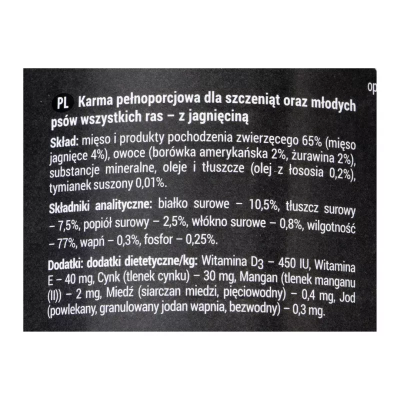 Dolina Noteci Rafi Junior lamba, jõhvika ja mustikaga - Märg koeratoit 400 g