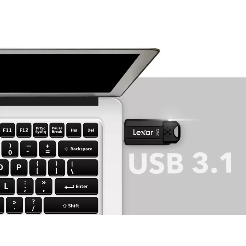 USB-mälupulk Lexar JumpDrive S80 256 GB, USB Type-A, USB 3.2 Gen 1, must, 20 g