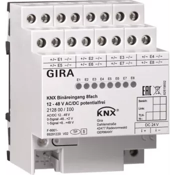 Binaarsisend 8-kanaliline KNX 12-8V AC/DC 212800 (212800)