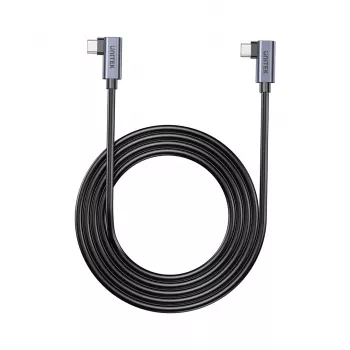USB‑C kaabel Unitek C14147ABK01 90°–90° PD 100W 0,5 m, nurga all pistikuga, must