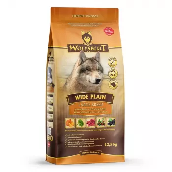 Kuiv koeratoit Wolfsblut Wide Plain Large Breed — hobuseliha ja bataadiga, 12,5 kg, 24% valku, 10% rasva