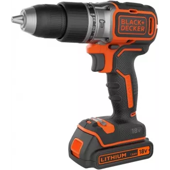 Püstolkäepidemega puur Must & Decker BCD383D2XK-QW 18 V, 2 Ah x2, 13 mm padrun, oranž