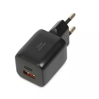 Väline võrguadapter IBOX ILUC42B 12V 2A, 33W, USB-A + USB-C PD3.0, QuickCharge 3.0, universaalne
