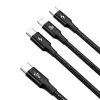 Baseus Rapid 3-in-1 USB-kaabel 1,5 m USB A USB C/Micro USB A/Lightning Must