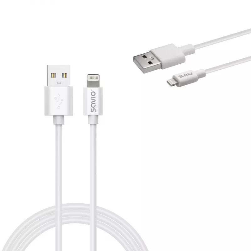 Savio Cl-193 USB-kaabel USB 2.0 2 m USB A USB C/Lightning Valge