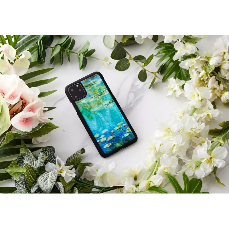 Telefonikott iKins iPhone 11 Pro Maxile – vesiroosimustriga, must