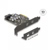 PCI Express x4 kaart DELOCK 90345 kahe välise USB USB-C pordiga