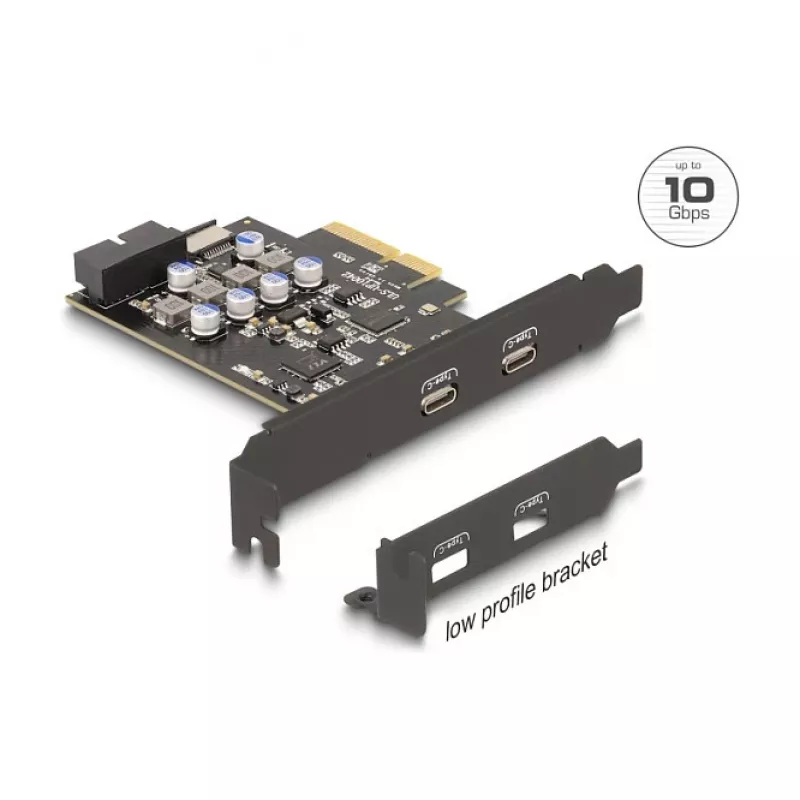 PCI Express x4 kaart DELOCK 90345 kahe välise USB USB-C pordiga