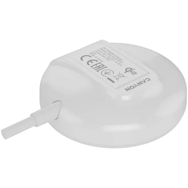 Juhtmevaba laadija CANYON WS-105 15W Qi2 valge – 15W juhtmevaba laadimine, Qi2-ühilduv
