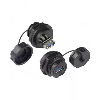 Alcasa IC04-U304 - USB A - must - emane - sirge - polübutüleentereftalaat (PBT) - polüvinüülkloriid (PVC) - IP65 - IP67 (IC04-U304)