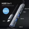Qoltec 53790 Hub-adapter USB-C 3.1 5in1 | USB-C PD | USB-C | 2x USB 2.0 | USB 3.0