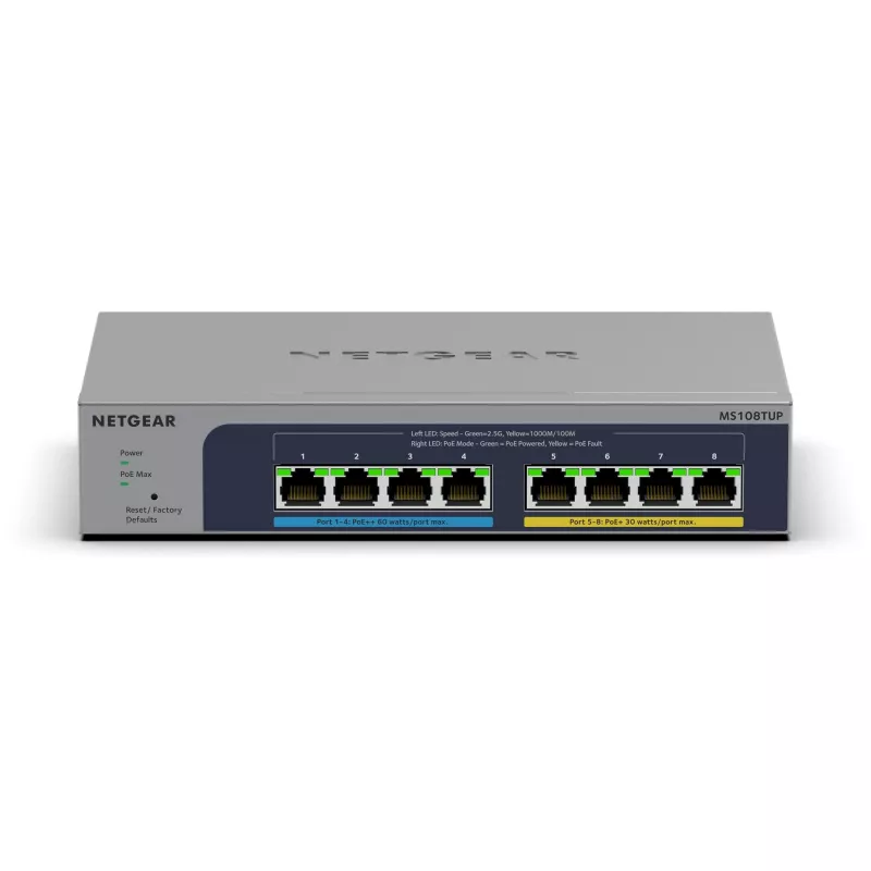 NETGEAR MS108TUP Haldamata L2 2.5G Ethernet (100/1000/2500) Power over Ethernet (PoE) Hall