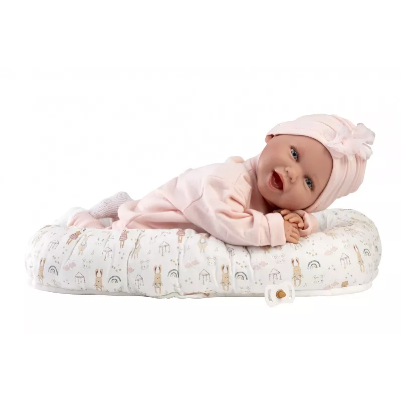 Beebinukk Llorens Mimi Baby 42 cm — realistlik nägu, naerab, pehme keha