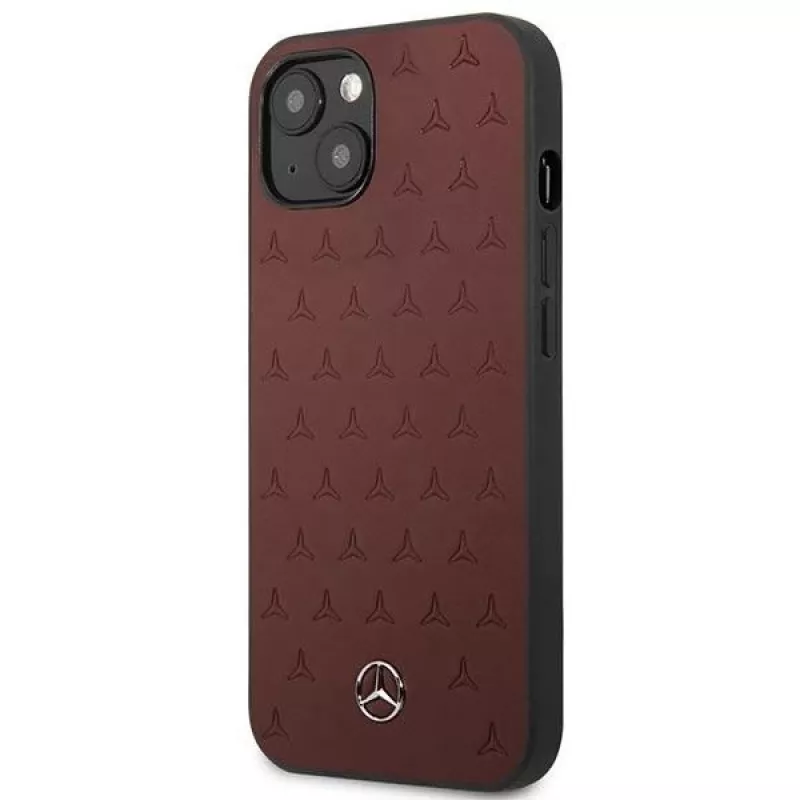 Mercedes MEHCP13SPSQRE iPhone 13 mini 5,4 punane/punane kõva ümbris Nahk Tähtede mustriga