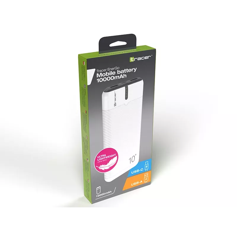 Power Bank EnerGo 10000mAh valge-must