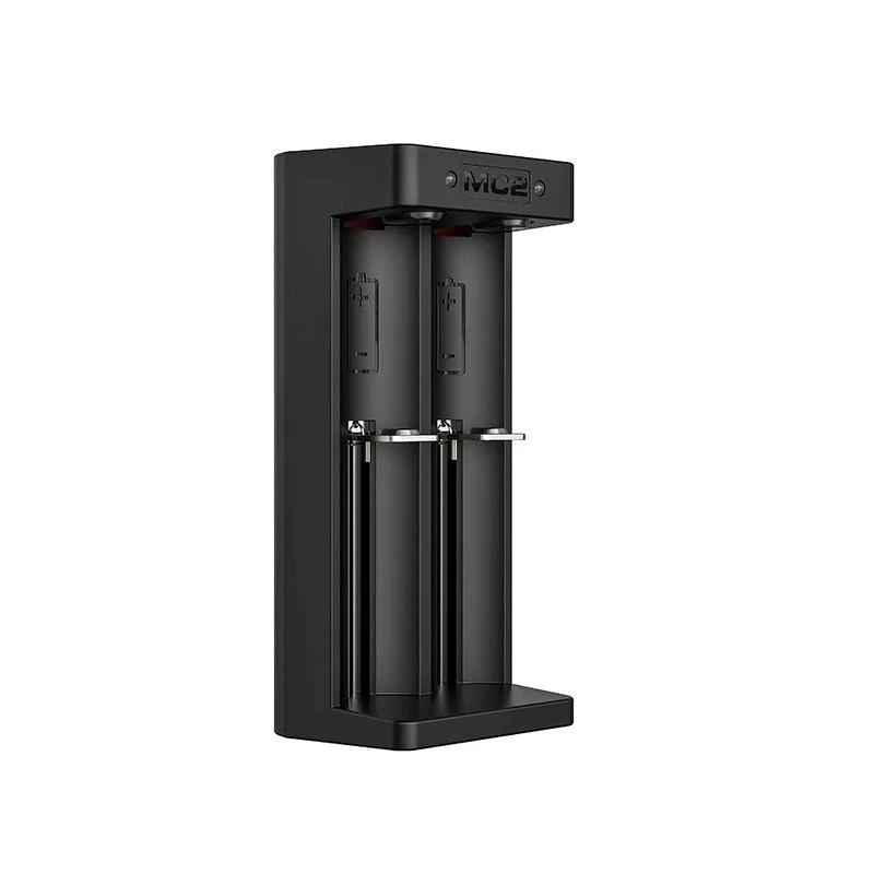 XTAR kahepesaline Li-ioon akulaadija 18650 elementidele, USB-C sisend, 2 pesa, must, LED-indikaatorid
