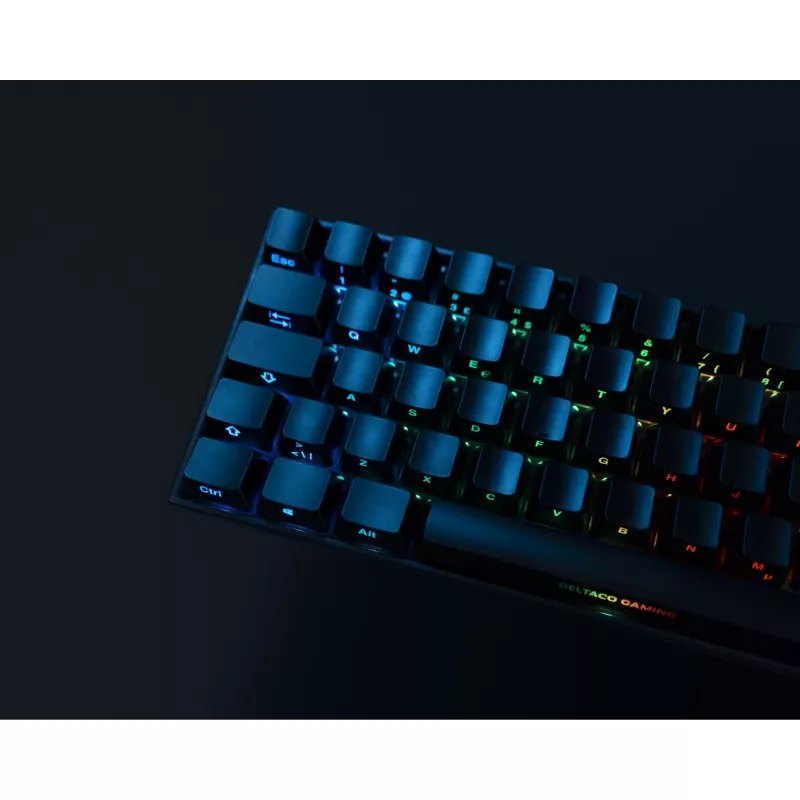 Deltaco GAM-100-DE - 65% - USB + Bluetooth - mehaaniline lüliti - QWERTZ - RGB-LED - Must