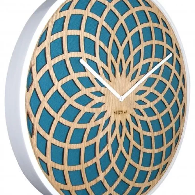 NeXtime klok 3150tq Sun Small, Ø35 cm, Seinale, Türkiis