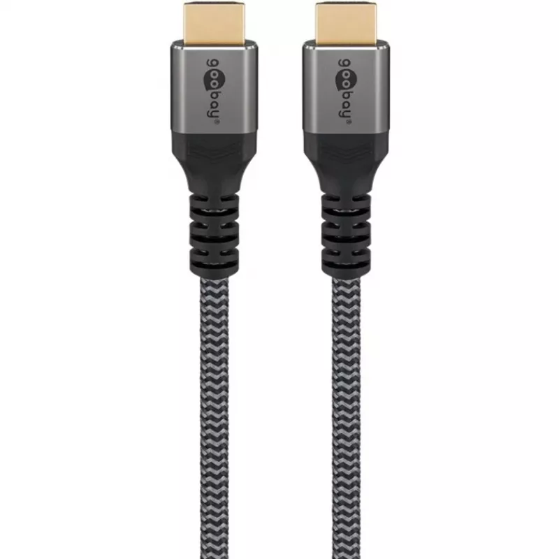 Goobay Plus High-Speed-HDMI-Kabel mit Ethernet, 4K @ 60Hz (grau, 10 Meter)