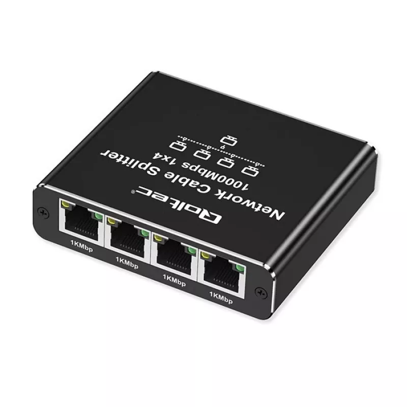 Ethernet mini switch QOLTEC 52293 1x4 RJ45, 1-in 4-out haldamata võrgujagur