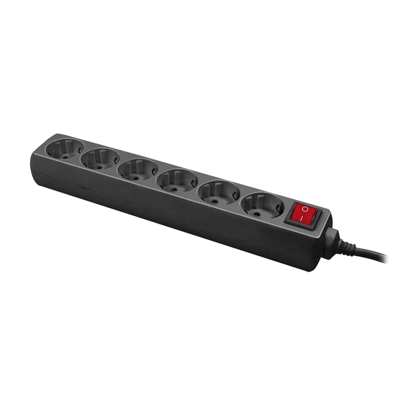 Pikendusjuhe LogiLink LPS202B 1,4 m 6 vahelduvvoolu pistikupesa Must