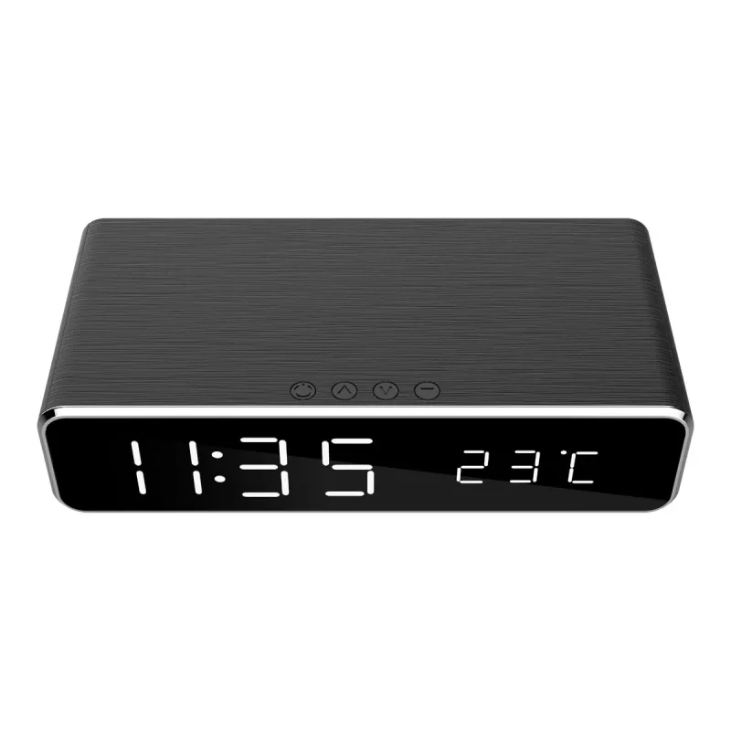 Digitaalne äratuskell GEMBIRD DAC-WPC-01 LCD-ekraaniga, must alumiiniumkorpus, vahelduvvoolutoide