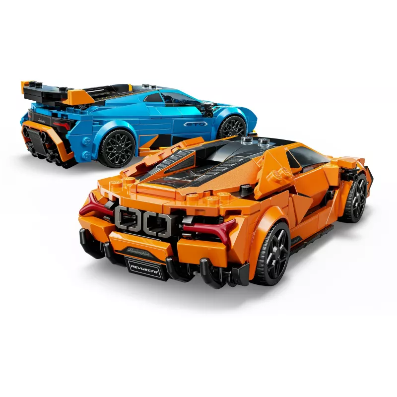 LEGO Speed Champions komplekt 77238 — Lamborghini Revuelto ja Huracán STO ehitusmänguasi, 607 osa, 2 minifiguuri, soovituslik vanus 10+