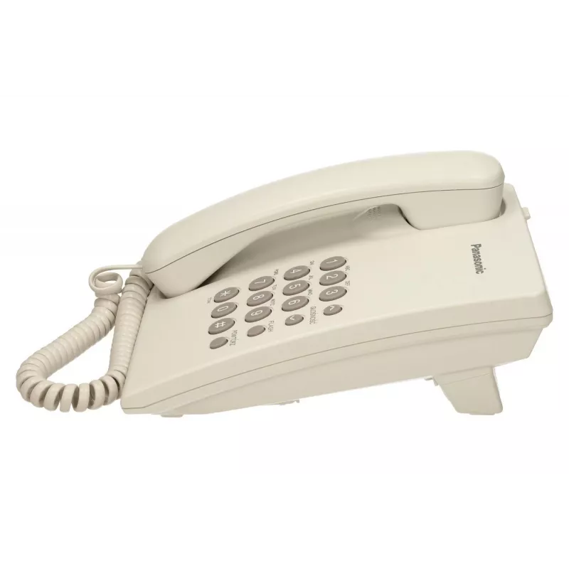 Analoogtelefon Panasonic KX-TS500PDW — 16 nuppu, valge, laua-/seinale kinnitatav, 100-kohaline telefoniraamat