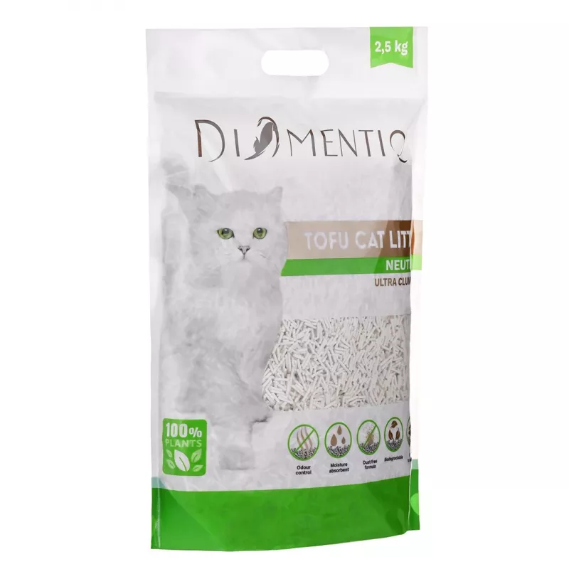 DIAMENTIQ Tofu Neutral Ultra kleepuv - taimne kassiliiv - 2.5 kg
