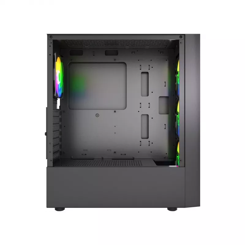 Arvutikorpus GEMBIRD Fornax 4300 Midi Tower ATX, karastatud klaas, 2×3,5-tollist pesa, 3×2,5-tollist pesa, ARGB-ventilaatorite tugi, USB 3.2 Gen1
