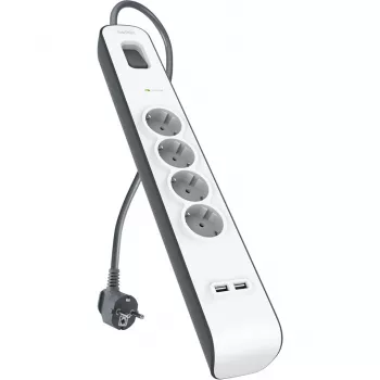 Pikendusjuhe Belkin 525J 4 Schuko pistikupesa ja 2 USB-A pordiga, 2 m kaabel