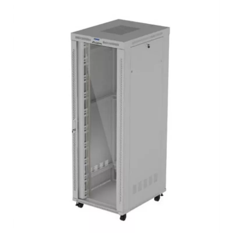 Rack cabinet LANBERG FF01-8047-12SL 47U 800x1000 mm hall, esi- ja tagaklaasukste ning LCD-paneeli ruumiga