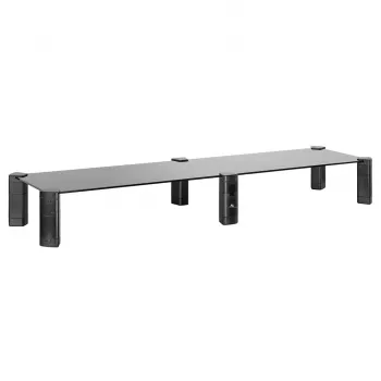 Monitorialus MACLEAN MC-936 kahe haruga, max koormus 20 kg, karastatud klaasist alus
