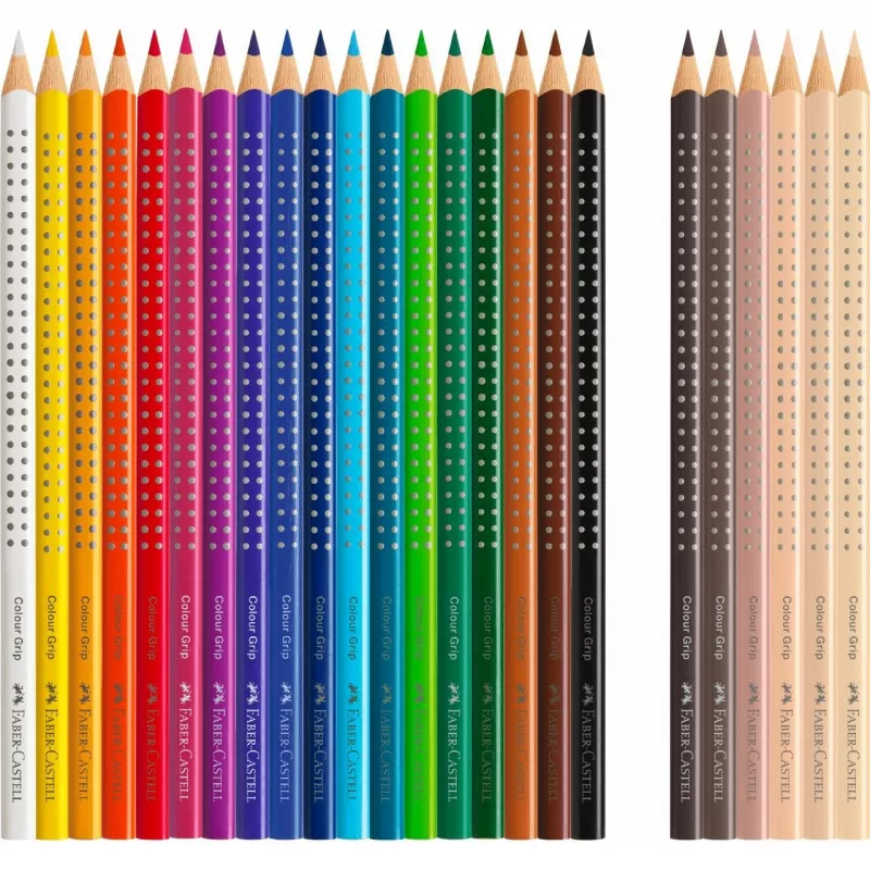 Faber-Castell 112819 Grip Skin Tones värvilised pliiatsid, 18+6
