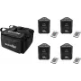 LED-valgustuskomplekt EUROLITE AKKU TL-3 QuickDMX 4x pehme kotiga – akutoitel TL-3 seadmed, QuickDMX juhtimine, kaasaskantav kandekott