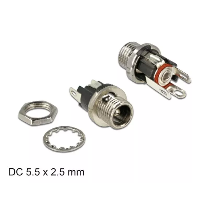 Juhtmepistik DeLOCK 89911 DC must nikkel