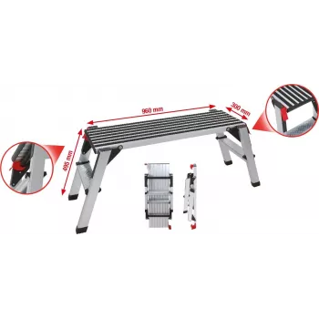 Turvaplatvorm alumiiniumist ks tools 800.0960 1000×405×480 mm