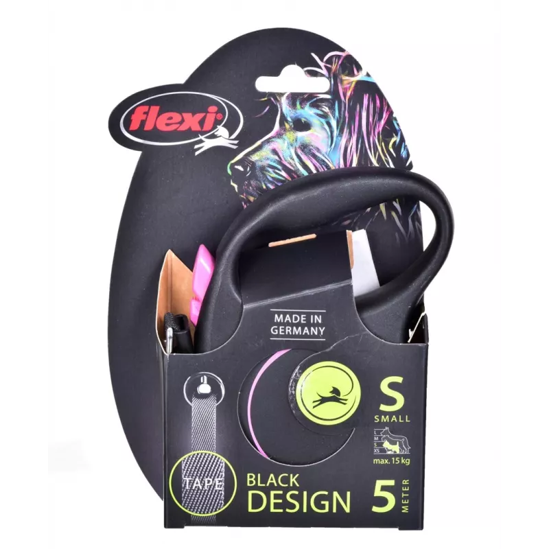 Flexi Must Design S 5 m koera automaatne jalutusrihm