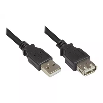 USB 2.0 pikenduskaabel pistik A pesasse A, must, 3m, Good Connections® (2511-OF3S)