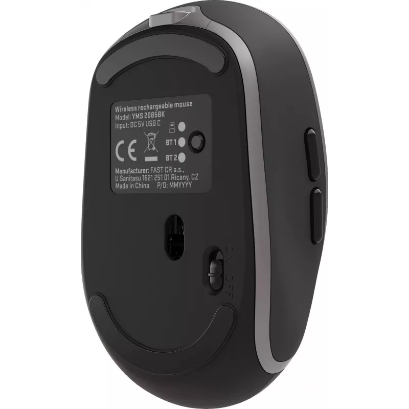 Dual WiFi+Bluetooth juhtmevaba hiir, laetav aku, 5 nuppu