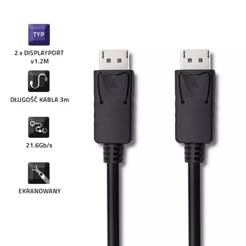 DisplayPort kaabel Qoltec 50374 3 m Must