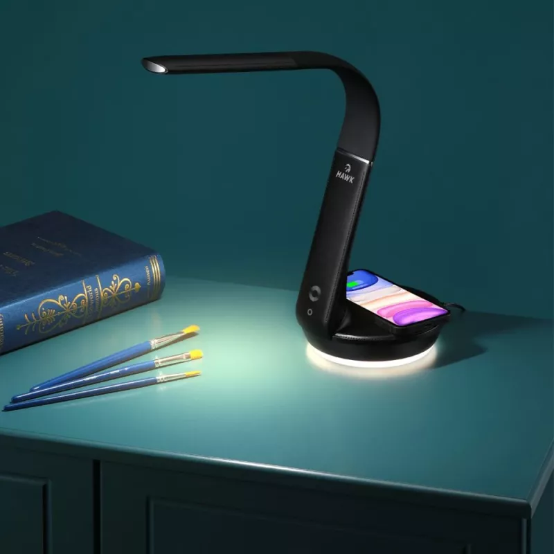 Lauavalgusti Hawk HW-LAMP02 Must — reguleeritav heledus, reguleeritav vars